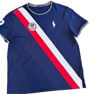 Ralph Lauren Navy Tee with Red and White Accents